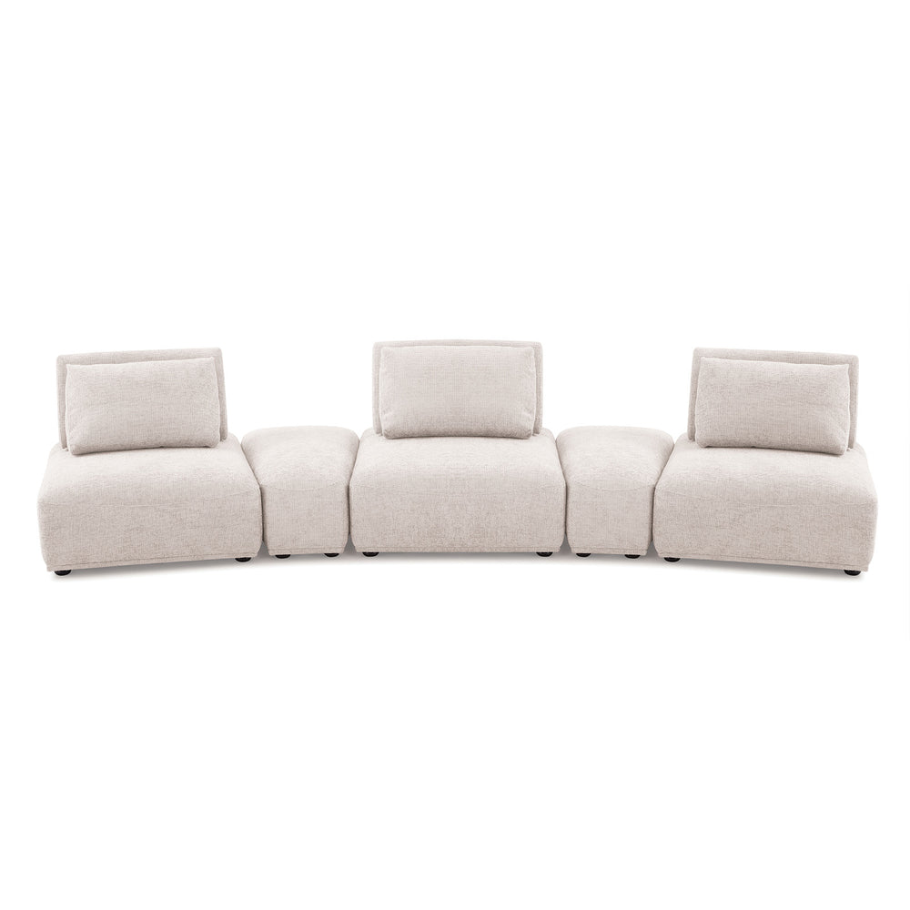 Stavanger Curved 3-Seater, Light Brown