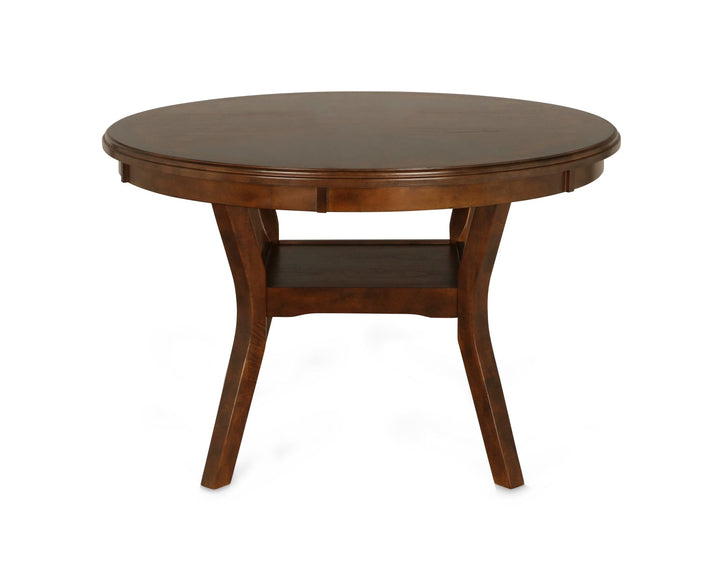 Gia 5 Pc 47" Round Dining Table &amp; 4 Chairs-Brown