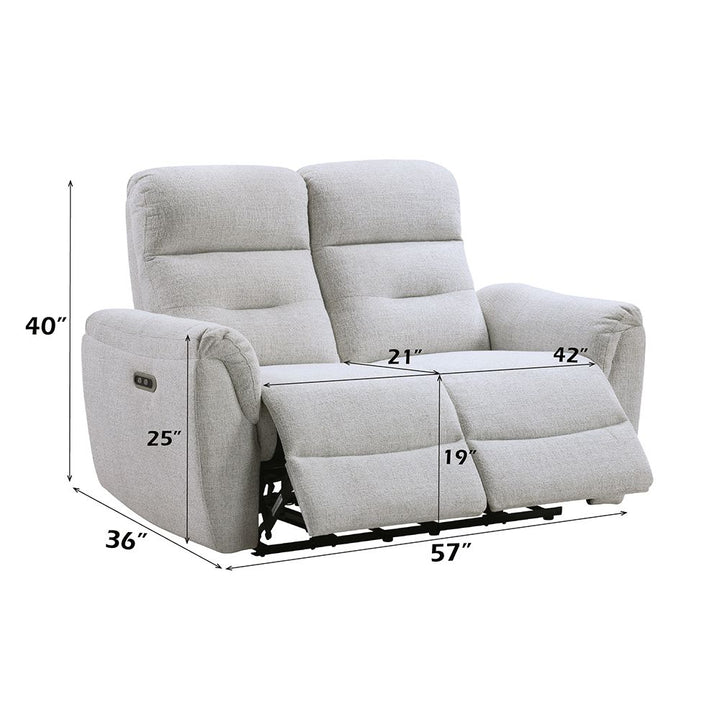 Eastre Power Motion Loveseat w/USB Port – dimensions diagram