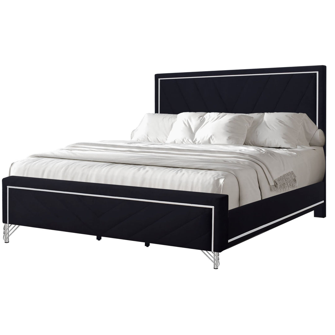 Ava 6/6 EK Headboard, Footboard & Slat Kit-Ebony