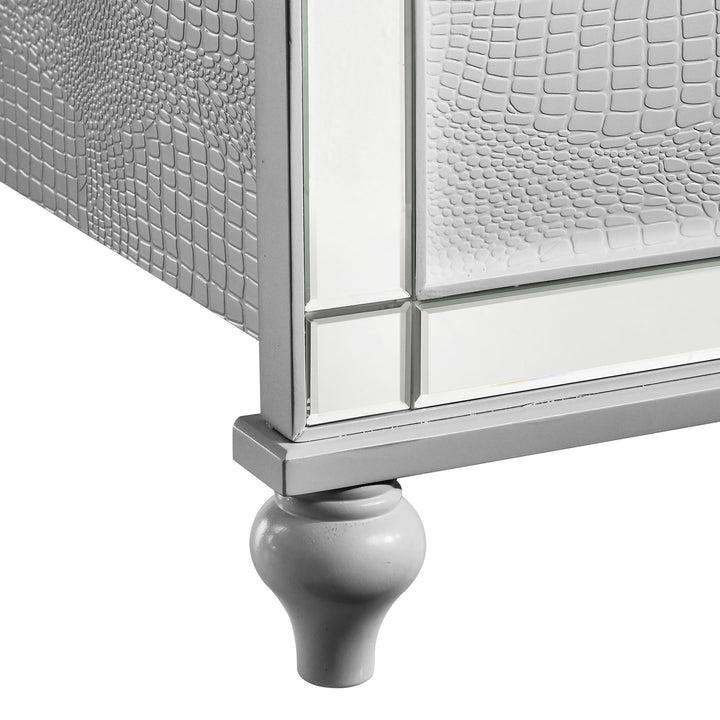 Valentino 5/0 Q Footboard &amp; Slats-Silver