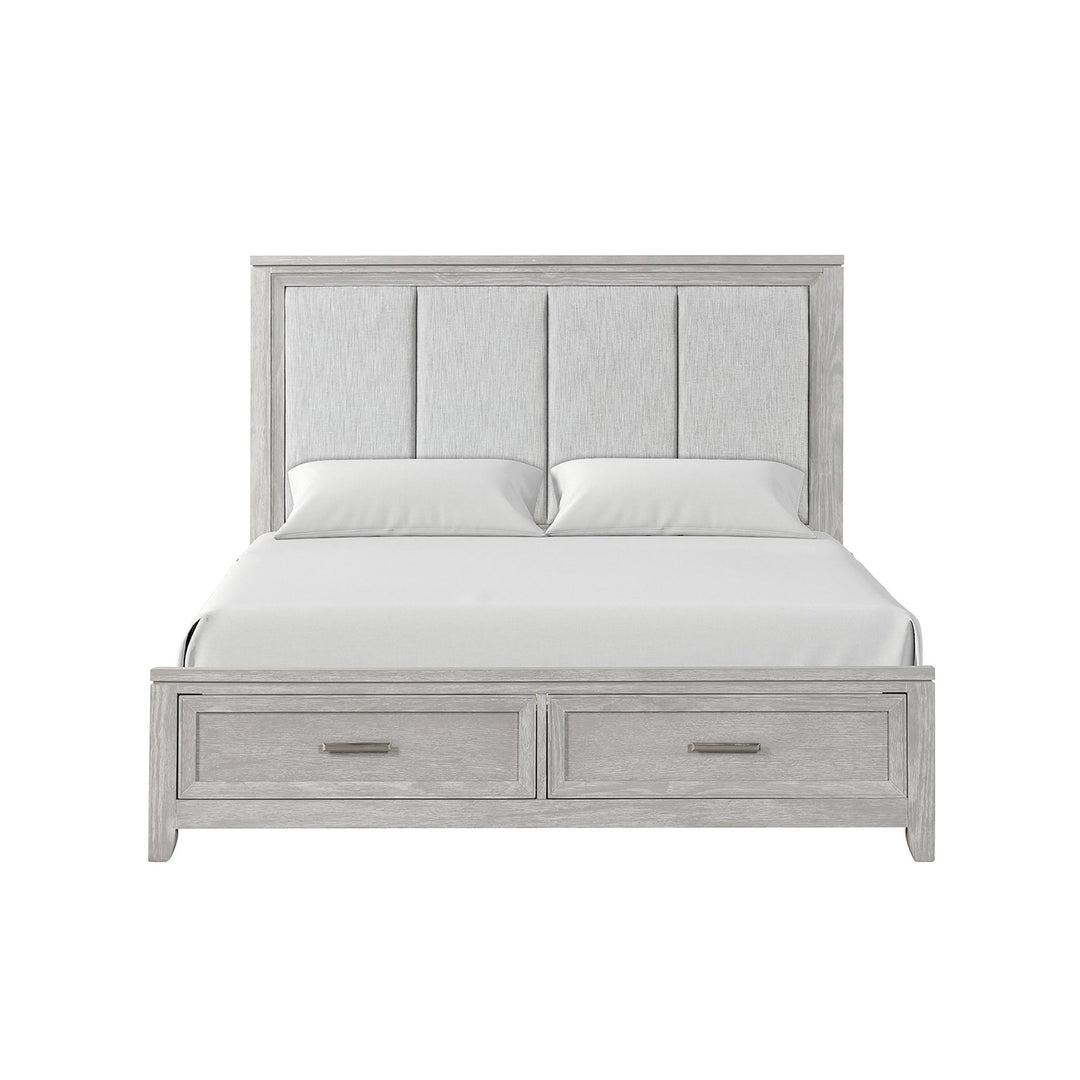 Fiona 6/6-6/0 Ek/wk Storage Footboard & Slats- Mist Gray