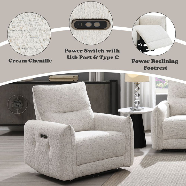 Lalisa Power Motion Recliner w/USB Port – features callout