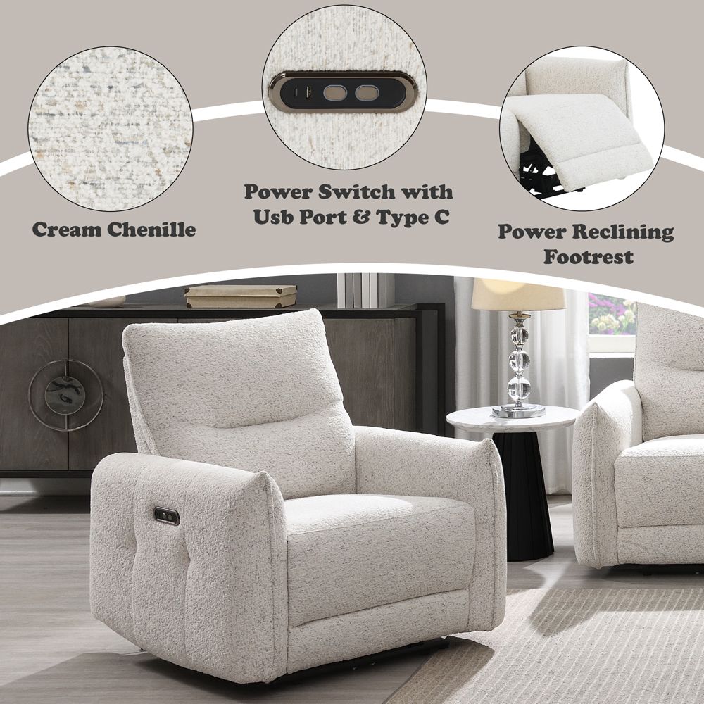 Lalisa Power Motion Recliner w/USB Port – features callout