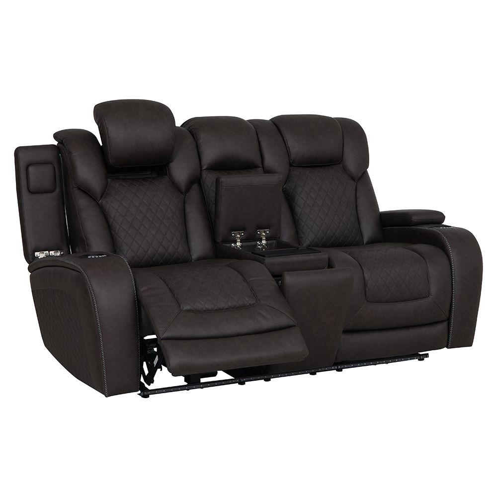 Wendell Power Motion Loveseat with Console, Wireless Charger, Storage, USB & LED