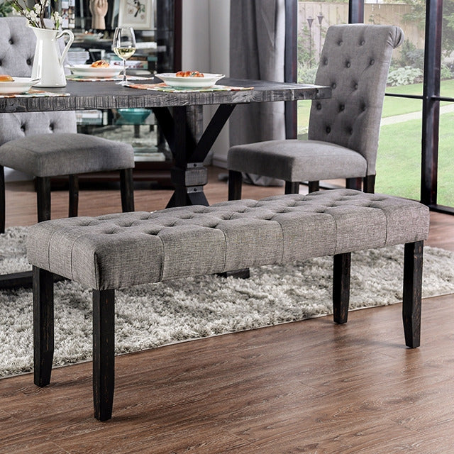 Alfred Bench, Antique Black/Light Gray