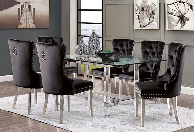 Casper 7 Pc Dining Table Set, Chrome - view 3