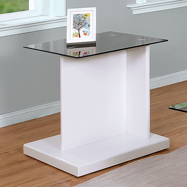 Mannedorf End Table, Black/White