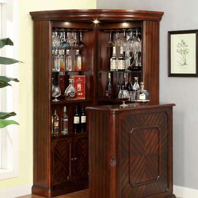 Voltaire Corner Curio, Dark Cherry