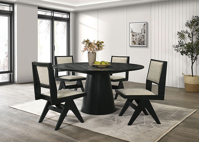 Tottenham 5 Pc Dining Table Set, Black - view 2