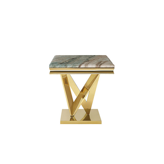 Villarsglane End Table, Gold/Green - view 2