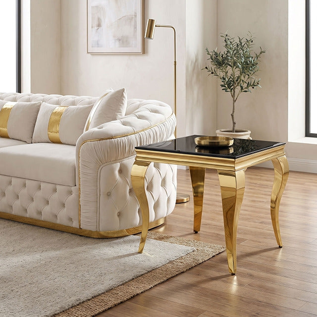 Wetzikon End Table, Black/Gold - view 4