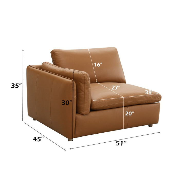 Brighton Modular Left Facing Arm Chair – dimensions diagram