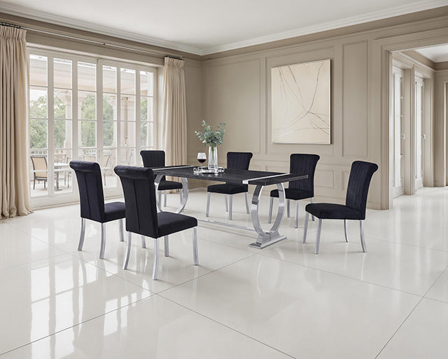 Horley 80" Dining Table, Silver Frame - view 2