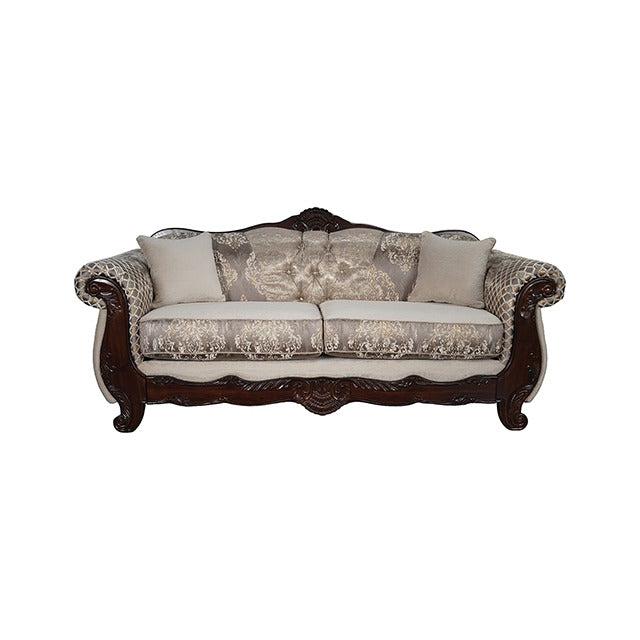 Paolini Oversized Sofa + Loveseat, Light Brown/Dark Cherry - view 7
