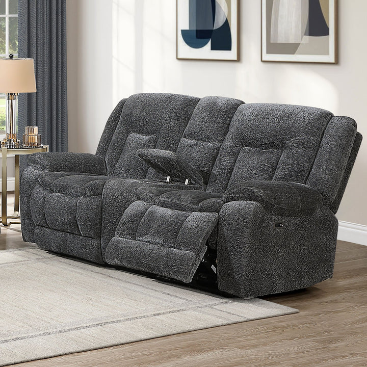 Stanwick Reclining Console Loveseat W/pwr Fr-Gray