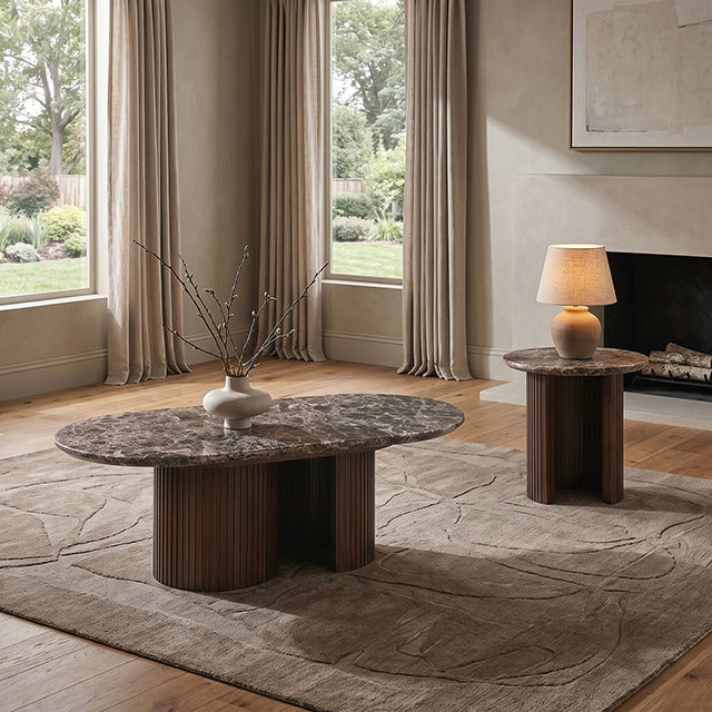 Alvik End Round Table, Dark Brown/Walnut - view 3
