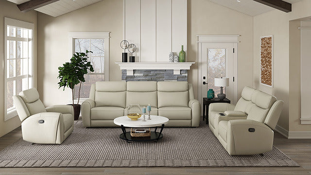 Jacobus Manual Recliner Loveseat W/ Console, Beige - view 3