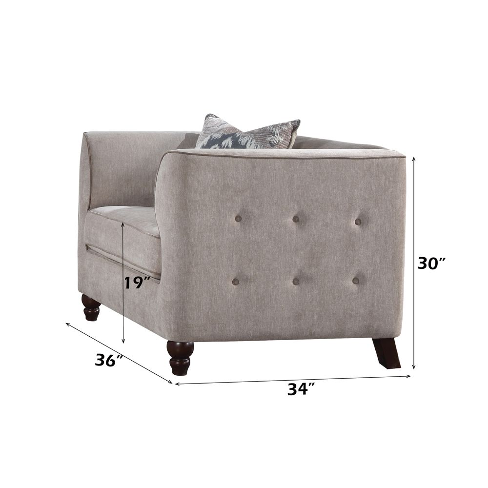 Cyndi Chair W/Pillow – dimensions diagram