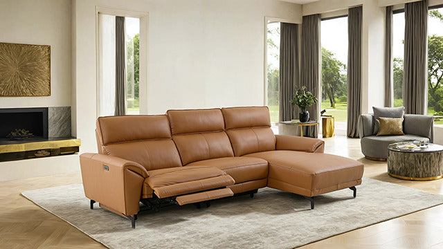 Theola Power Sectional, Right Chaise, Brown Clay - view 4