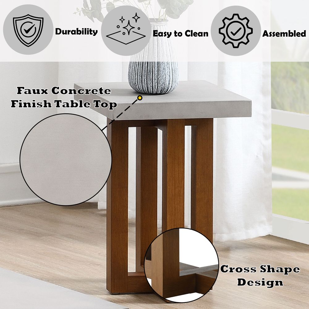 Keven End Table – features callout