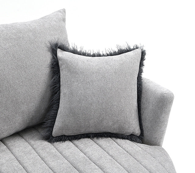 Hoople Channel Tufted Swivel Chair, Light Gray - view 2