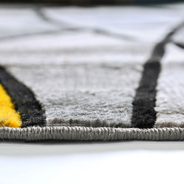 Sivas Area Rug, Charcoal/Yellow - view 4