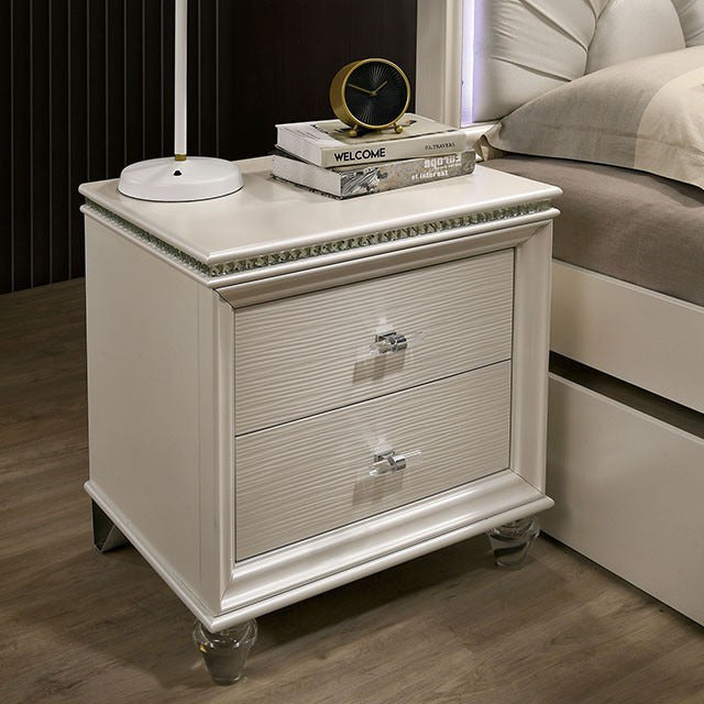Allie Night Stand, Pearl White - view 2