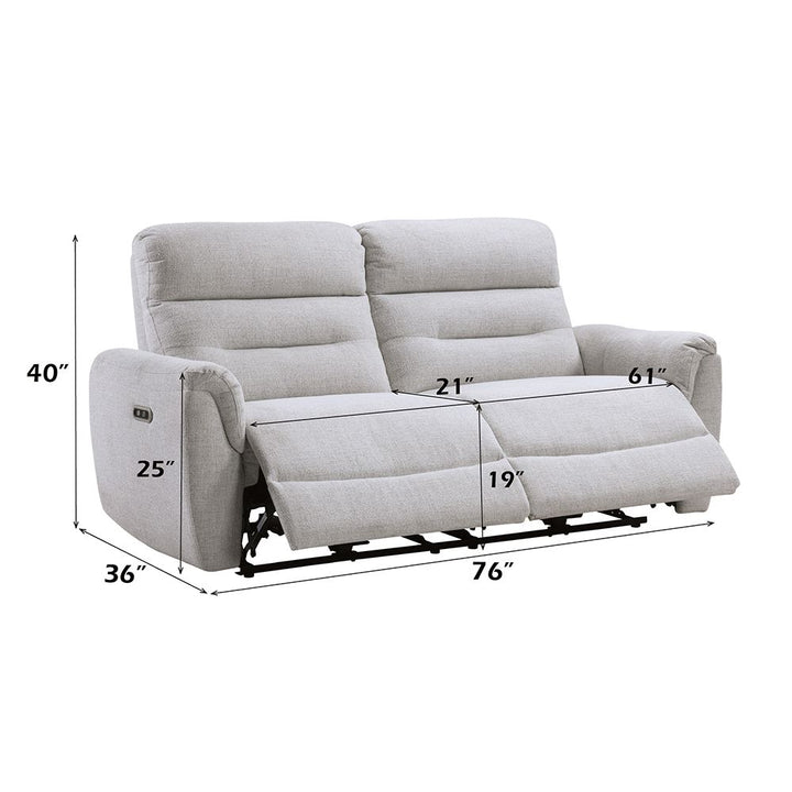 Eastre Power Motion Sofa w/USB Port – dimensions diagram