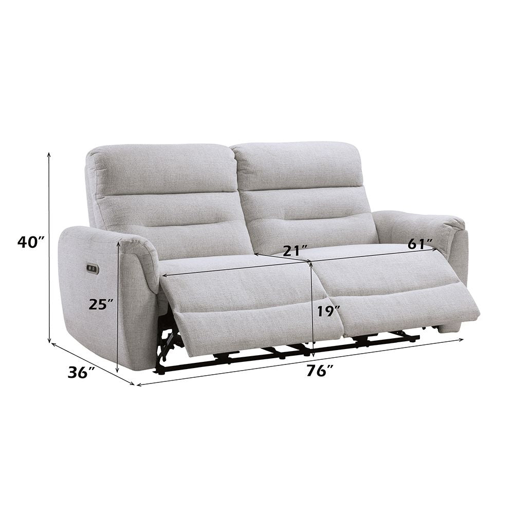 Eastre Power Motion Sofa w/USB Port – dimensions diagram