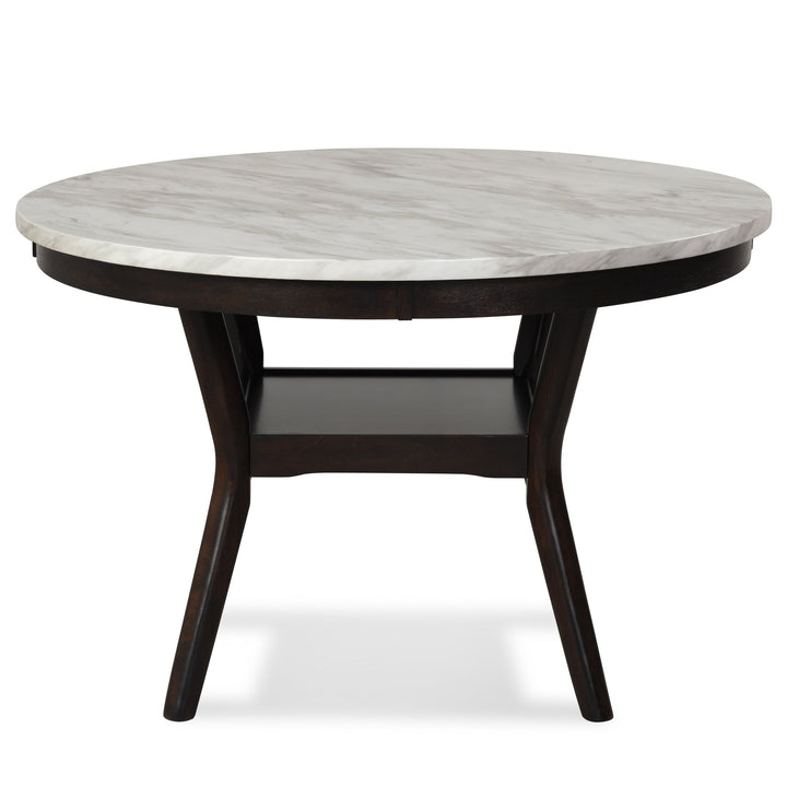 Celeste 48" Round Dining Table-Espresso/faux Marble