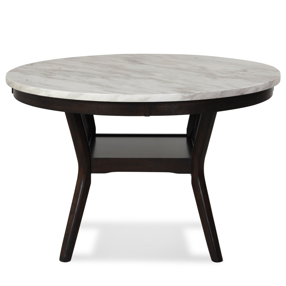 Celeste 48" Round Dining Table-Espresso/faux Marble
