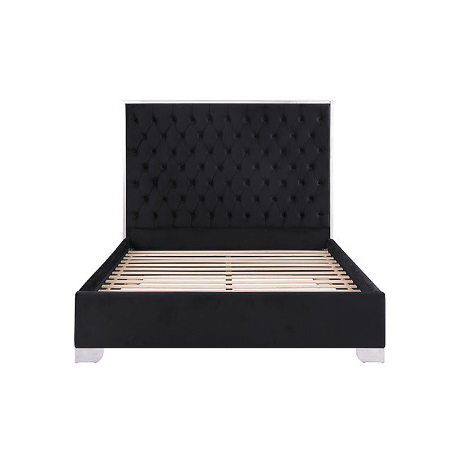 Vastano Bed, Black/Chrome - view 2