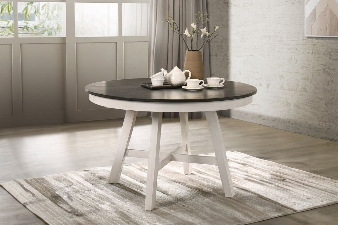 Maisie Round Table-White/brown