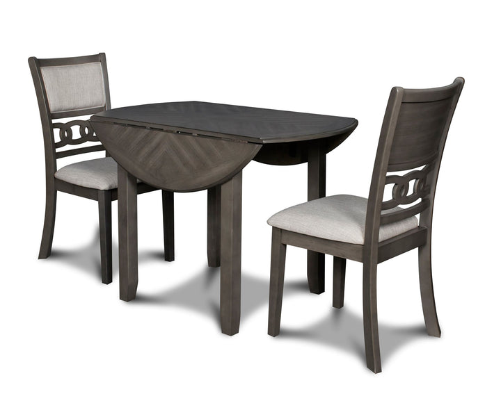 Gia 3 Pc 42" Drop Leaf Dining Table &amp; 2 Chairs-Gray