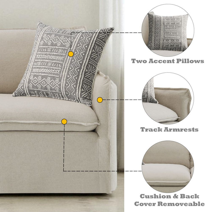 Upendo Loveseat W/2 Pillows – features callout