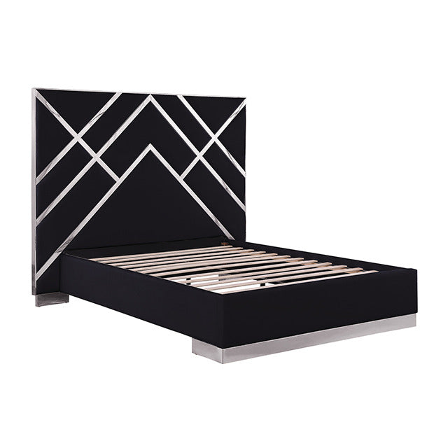 Stavola Bed, Black/Chrome