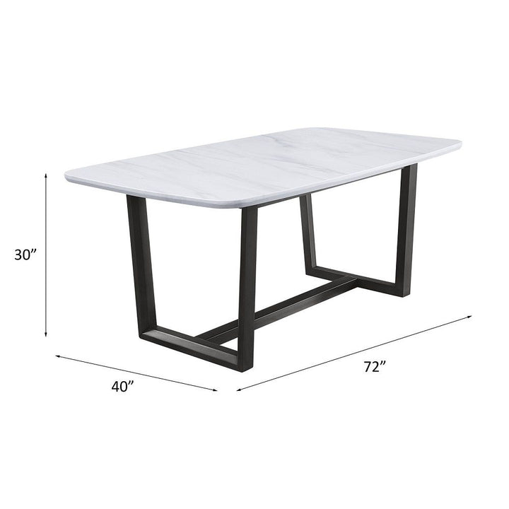 Madan Dining Table W/Marble Top – line drawing
