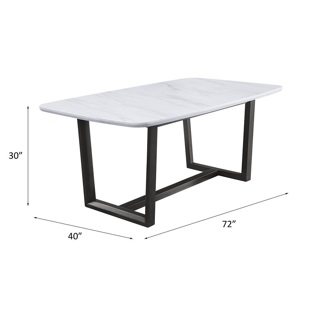Madan Dining Table W/Marble Top – line drawing