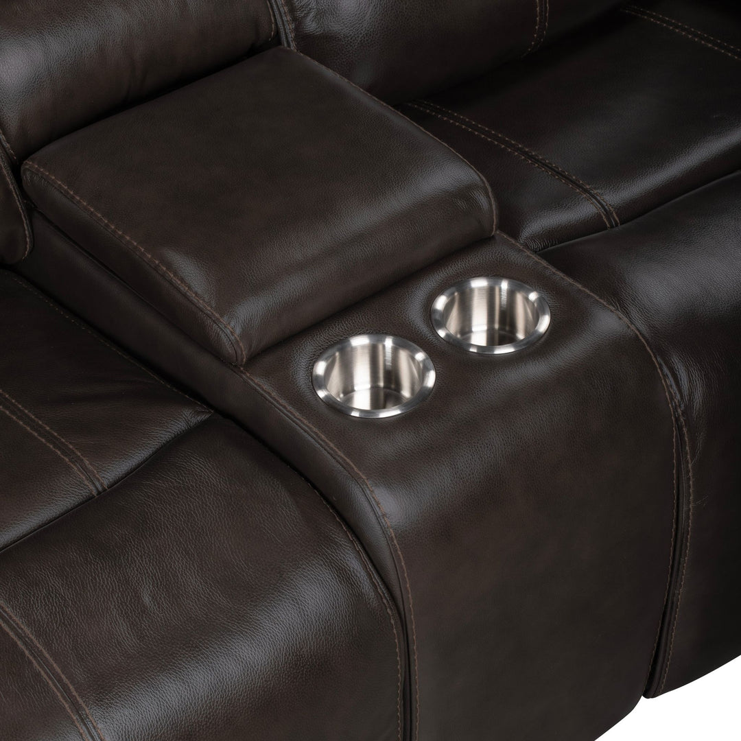 Brookings Console Loveseat W/ Dual Recliners-Charcoal