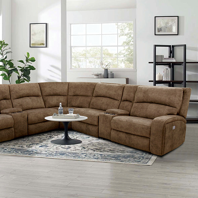 Apostolos Power Sectional, Brown