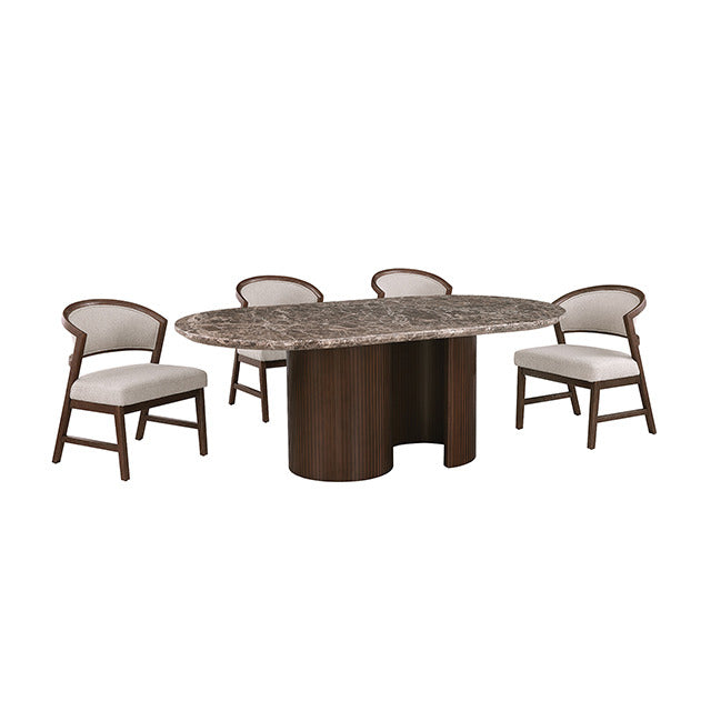 Narvik 5 Pc. Dining Table Set, Dark Brown/Walnut - view 2