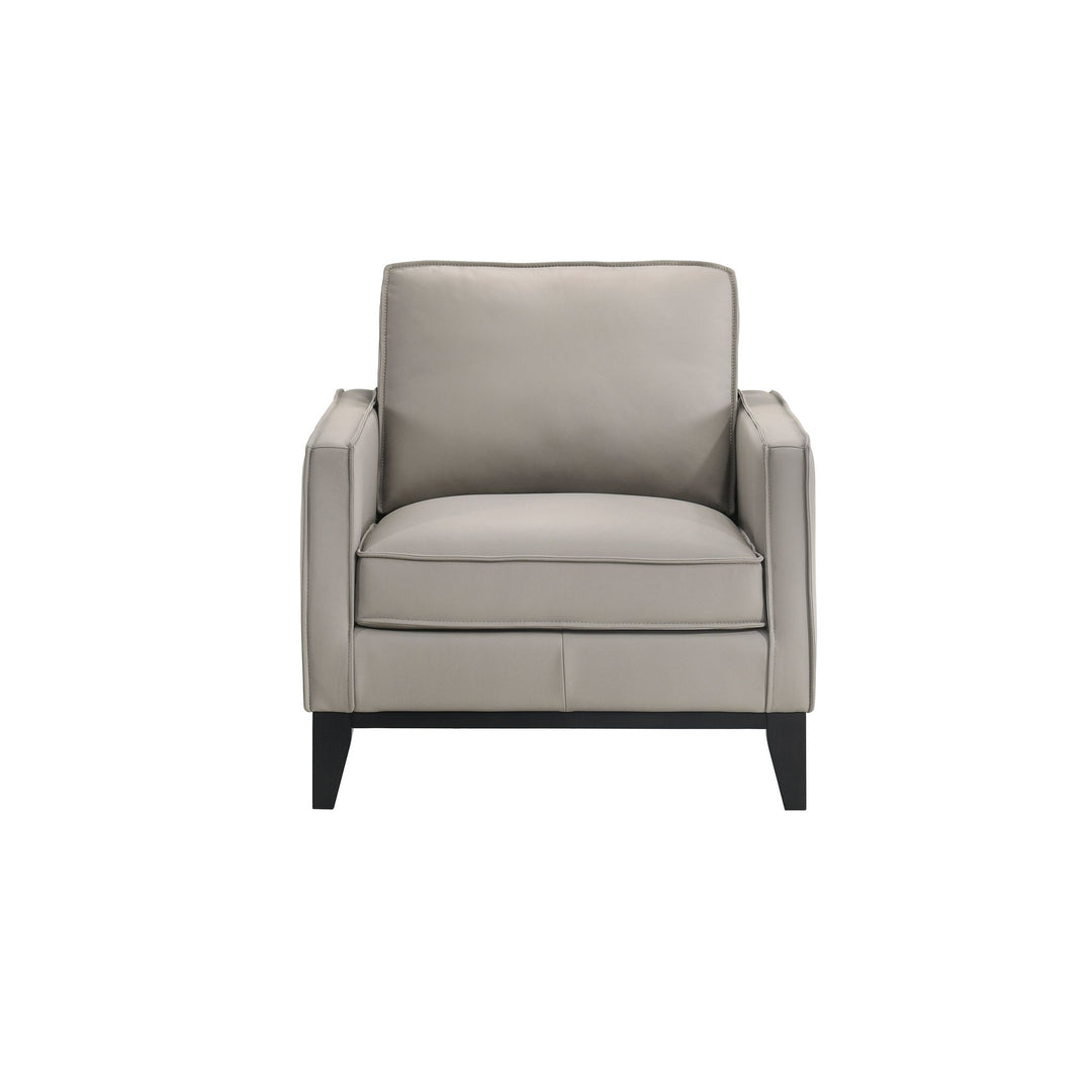 Aaron Leather Chair-Mist Gray