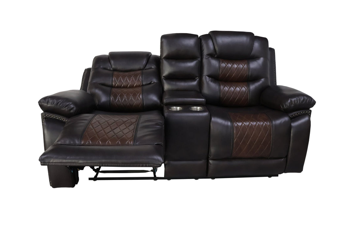 Nikko Console Loveseat W/pwr Fr-Brown