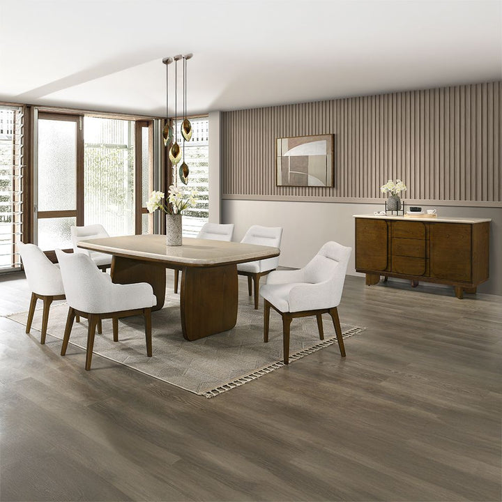 Kasha Dining Table with Natural Marble Top