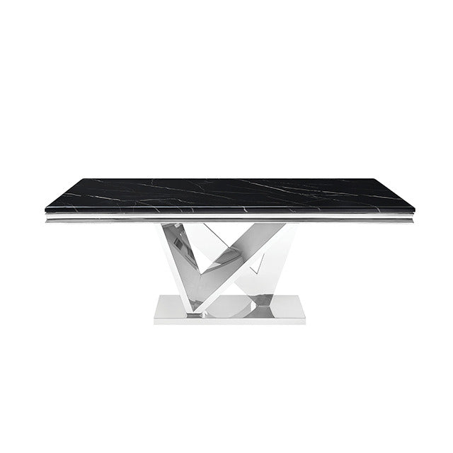 Valdevers Dining Table, Black/Chrome - view 2