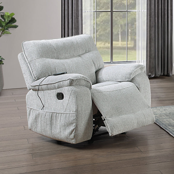 Chablis Glider Recliner W/heat &amp; Massage-Mist Gray