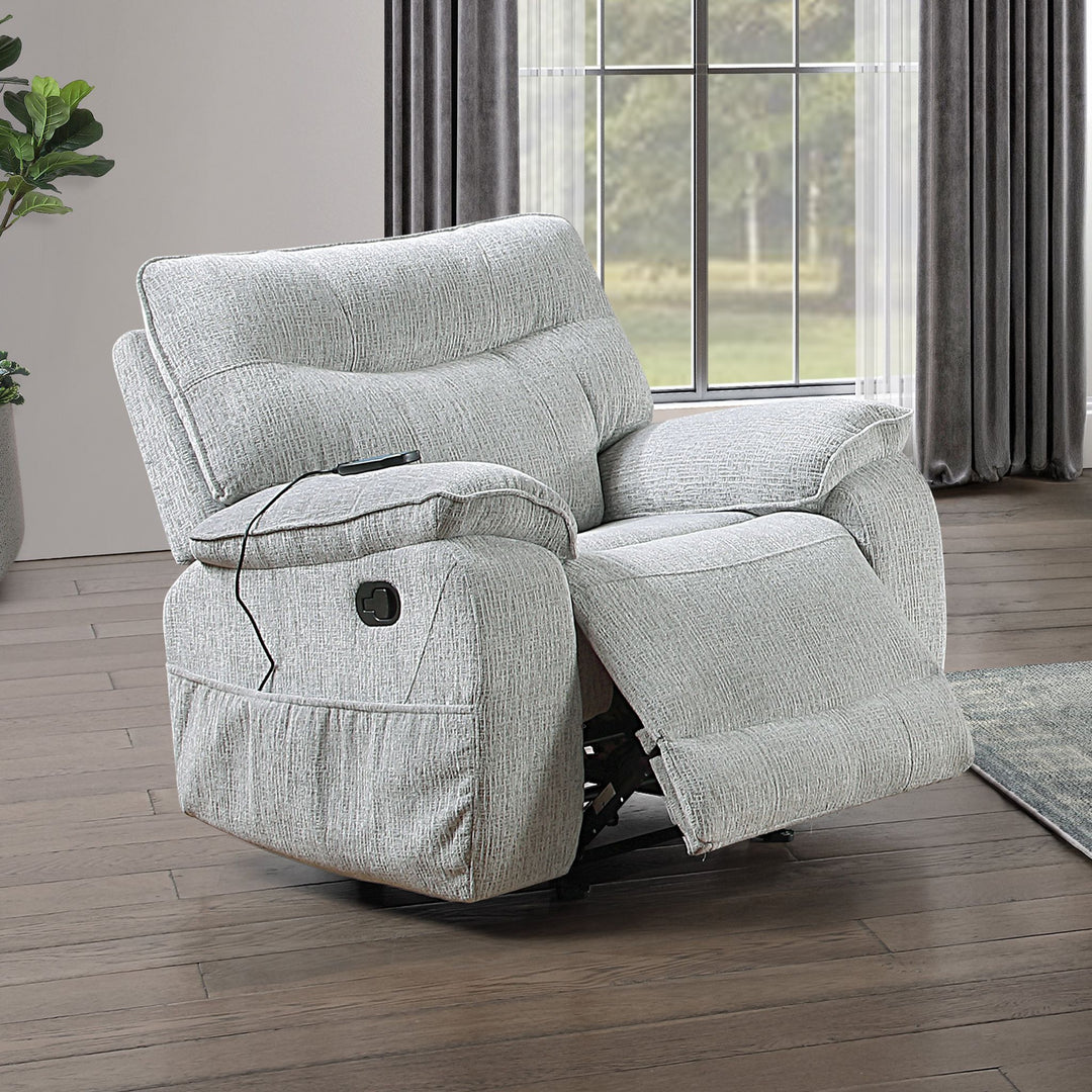 Chablis Glider Recliner W/heat & Massage-Mist Gray