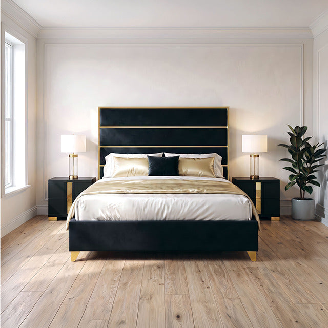 Andriola Bed, Black/Gold - view 5