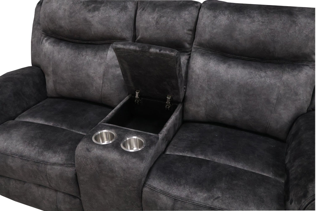 Park City Console Loveseat W/ Pwr Fr-Slate